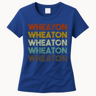 Wheaton Illinois Vintage 80s Retro Style Great Gift Womens T-Shirt
