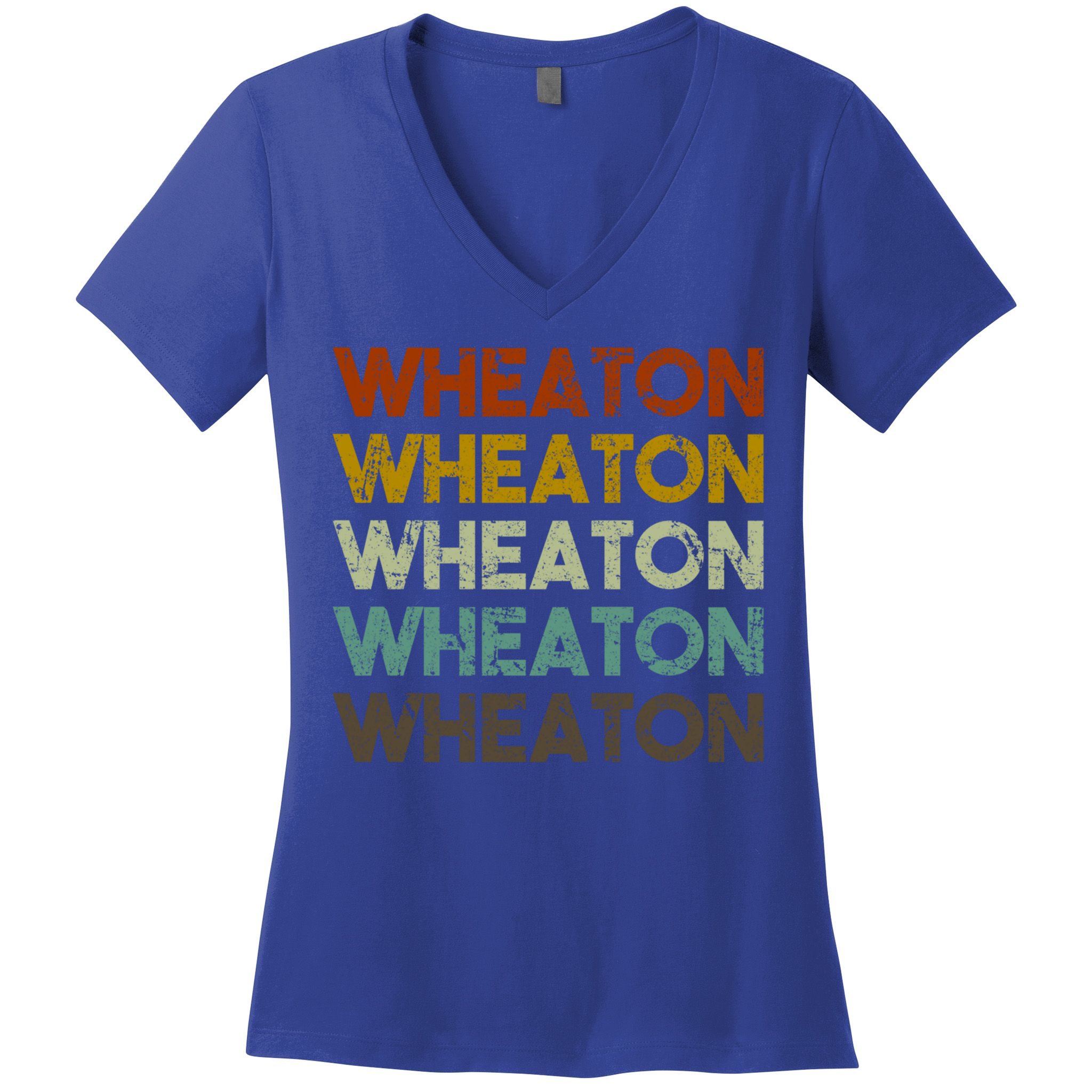 Wheaton Illinois Vintage 80s Retro Style Great Gift Women's V-Neck T-Shirt