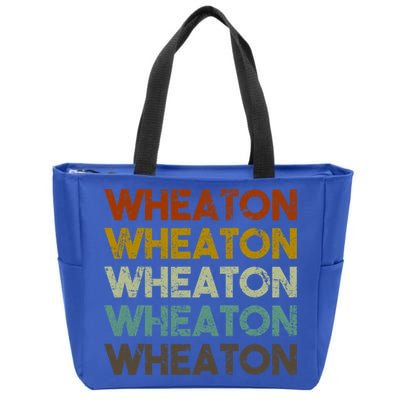 Wheaton Illinois Vintage 80s Retro Style Great Gift Zip Tote Bag