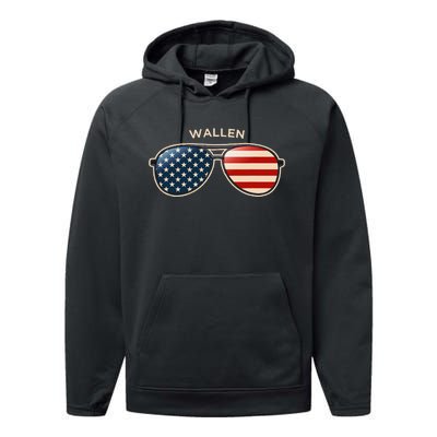 W.A.L.L.E.N In Vintage Us Flag Sunglasses Performance Fleece Hoodie