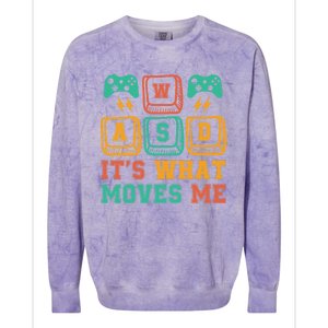 Wasd ItS What Moves Me Funny Pc Gamer Computer Nerd Funny Gift Colorblast Crewneck Sweatshirt