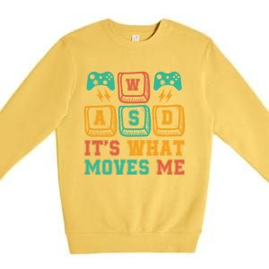 Wasd ItS What Moves Me Funny Pc Gamer Computer Nerd Funny Gift Premium Crewneck Sweatshirt