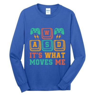 Wasd ItS What Moves Me Funny Pc Gamer Computer Nerd Funny Gift Tall Long Sleeve T-Shirt