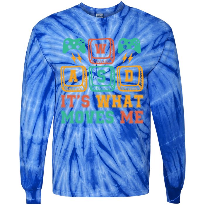 Wasd ItS What Moves Me Funny Pc Gamer Computer Nerd Funny Gift Tie-Dye Long Sleeve Shirt