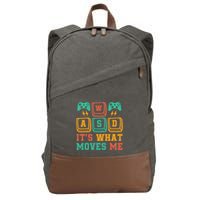 Wasd ItS What Moves Me Funny Pc Gamer Computer Nerd Funny Gift Cotton Canvas Backpack