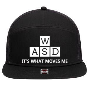 Wasd ItS What Moves Me Funny Pc Gamer Computer Gift 7 Panel Mesh Trucker Snapback Hat