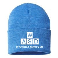 Wasd ItS What Moves Me Funny Pc Gamer Computer Gift Sustainable Knit Beanie