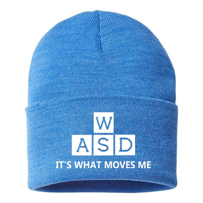 Wasd ItS What Moves Me Funny Pc Gamer Computer Gift Sustainable Knit Beanie