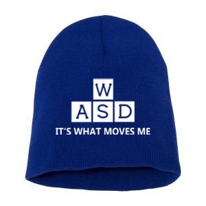 Wasd ItS What Moves Me Funny Pc Gamer Computer Gift Short Acrylic Beanie