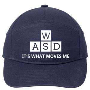 Wasd ItS What Moves Me Funny Pc Gamer Computer Gift 7-Panel Snapback Hat