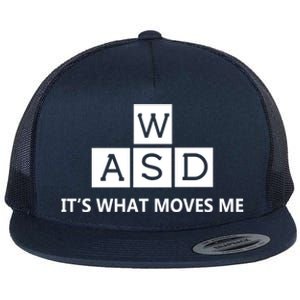 Wasd ItS What Moves Me Funny Pc Gamer Computer Gift Flat Bill Trucker Hat