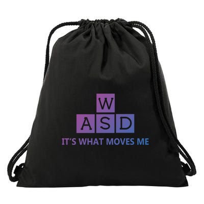 Wasd ItS What Moves Me Funny Pc Gamer Computer Gift Drawstring Bag