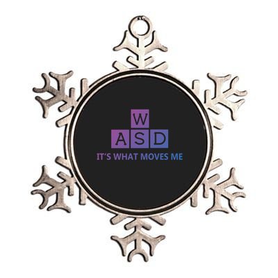 Wasd ItS What Moves Me Funny Pc Gamer Computer Gift Metallic Star Ornament