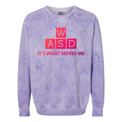 Wasd ItS What Moves Me Funny Pc Gamer Computer Gift Colorblast Crewneck Sweatshirt