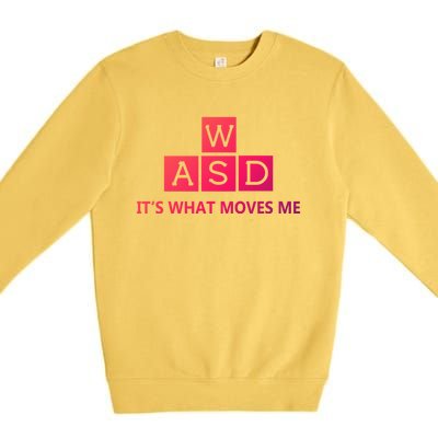 Wasd ItS What Moves Me Funny Pc Gamer Computer Gift Premium Crewneck Sweatshirt