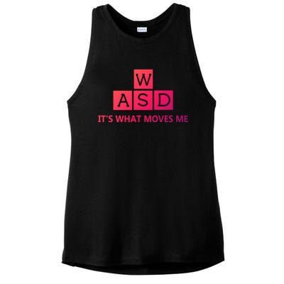 Wasd ItS What Moves Me Funny Pc Gamer Computer Gift Ladies PosiCharge Tri-Blend Wicking Tank