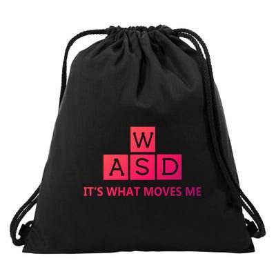 Wasd ItS What Moves Me Funny Pc Gamer Computer Gift Drawstring Bag