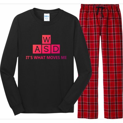 Wasd ItS What Moves Me Funny Pc Gamer Computer Gift Long Sleeve Pajama Set