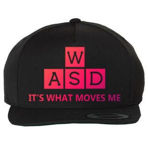 Wasd ItS What Moves Me Funny Pc Gamer Computer Gift Wool Snapback Cap