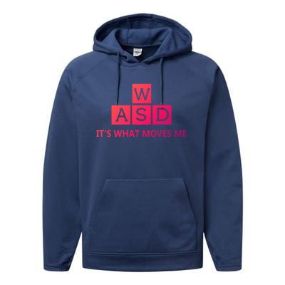 Wasd ItS What Moves Me Funny Pc Gamer Computer Gift Performance Fleece Hoodie