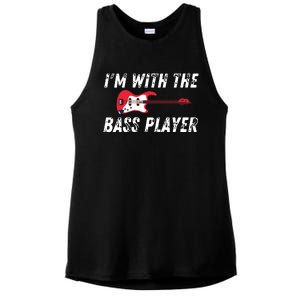 Womens Im With The Bass Player Bassist Couple Wife Girlfriend Ladies PosiCharge Tri-Blend Wicking Tank