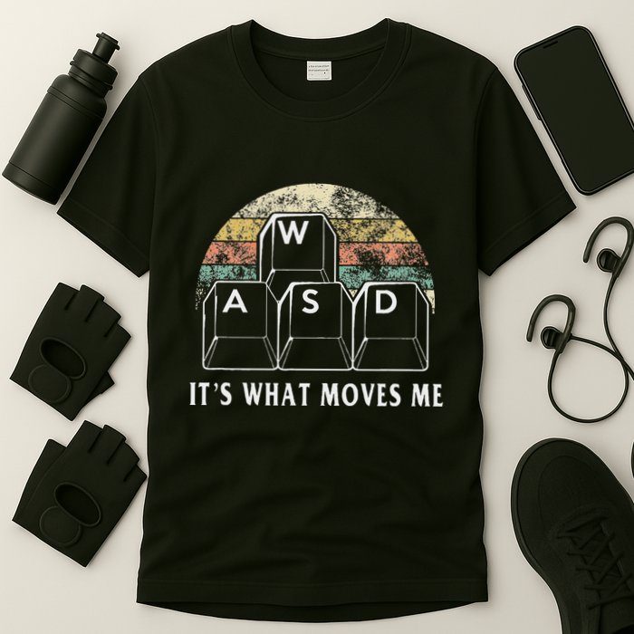 Wasd ItS What Moves Me Funny Pc Gamer Computer Nerd Gift T-Shirt
