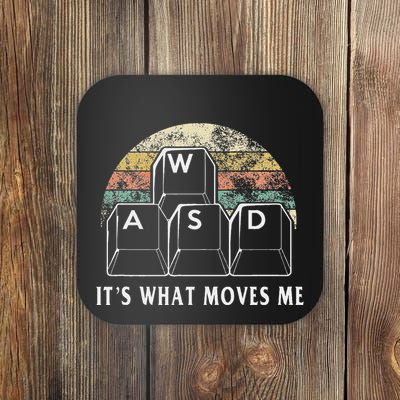 Wasd ItS What Moves Me Funny Pc Gamer Computer Nerd Gift Coaster