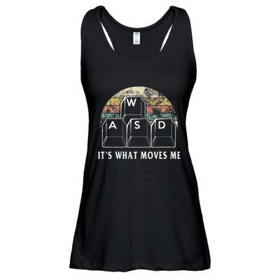 Wasd ItS What Moves Me Funny Pc Gamer Computer Nerd Gift Ladies Essential Flowy Tank