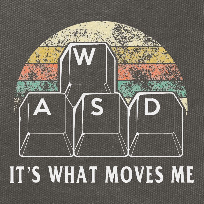 Wasd ItS What Moves Me Funny Pc Gamer Computer Nerd Gift Cotton Canvas Backpack