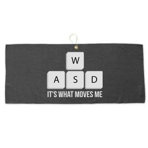 Wasd Its What Moves Me Funny Pc Gamer Quote Gaming Funny Gift Large Microfiber Waffle Golf Towel