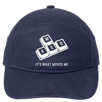 Wasd Its What Moves Me Videogames Funny Gaming Gamer Player Gift 7-Panel Snapback Hat