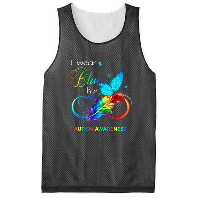 Women I Wear Blue For Autism Awareness Month Gift Mesh Reversible Basketball Jersey Tank