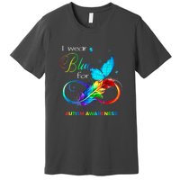 Women I Wear Blue For Autism Awareness Month Gift Premium T-Shirt