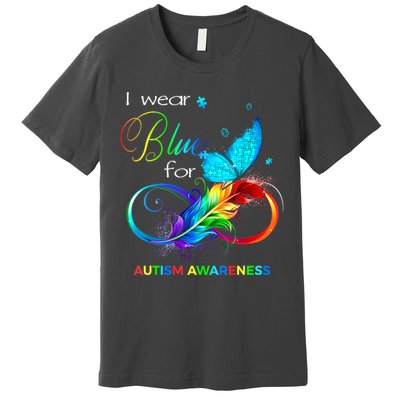 Women I Wear Blue For Autism Awareness Month Gift Premium T-Shirt