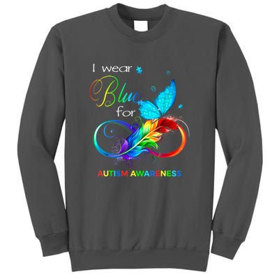 Women I Wear Blue For Autism Awareness Month Gift Tall Sweatshirt