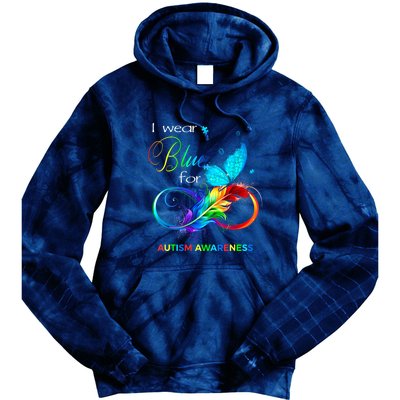 Women I Wear Blue For Autism Awareness Month Gift Tie Dye Hoodie