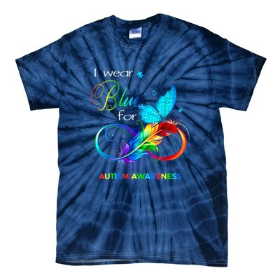 Women I Wear Blue For Autism Awareness Month Gift Tie-Dye T-Shirt