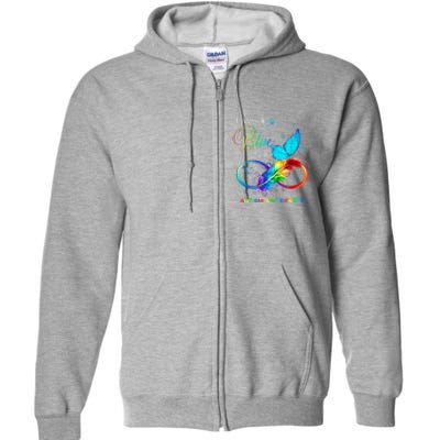 Women I Wear Blue For Autism Awareness Month Gift Full Zip Hoodie