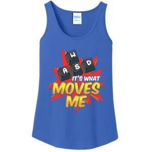 Wasd Its What Moves Me! Funny Pc Gamer Cute Gift Ladies Essential Tank