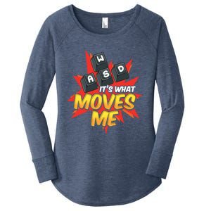 Wasd Its What Moves Me! Funny Pc Gamer Cute Gift Women's Perfect Tri Tunic Long Sleeve Shirt