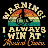 Warning I Win At Musical Chairs Wheelchair Handicap Drawstring Bag