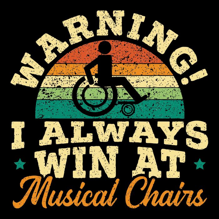 Warning I Win At Musical Chairs Wheelchair Handicap Drawstring Bag