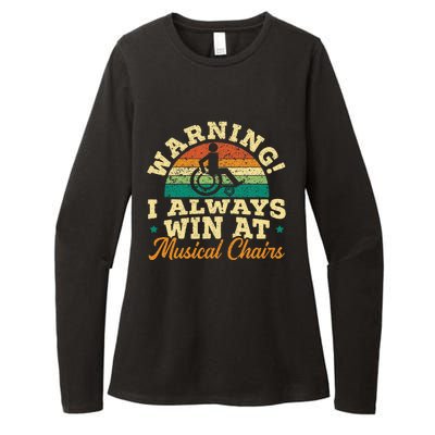 Warning I Win At Musical Chairs Wheelchair Handicap Womens CVC Long Sleeve Shirt