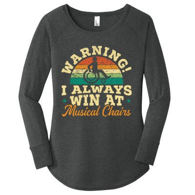 Warning I Win At Musical Chairs Wheelchair Handicap Women's Perfect Tri Tunic Long Sleeve Shirt