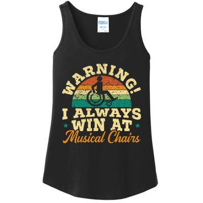 Warning I Win At Musical Chairs Wheelchair Handicap Ladies Essential Tank