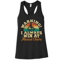 Warning I Win At Musical Chairs Wheelchair Handicap Women's Racerback Tank