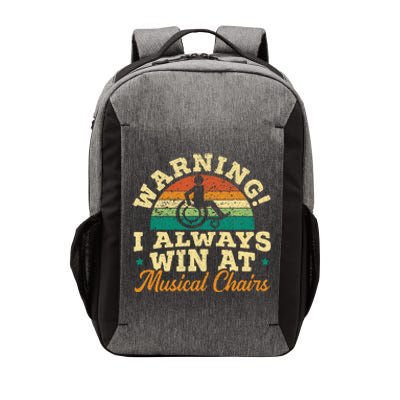 Warning I Win At Musical Chairs Wheelchair Handicap Vector Backpack