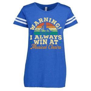 Warning I Win At Musical Chairs Wheelchair Handicap Enza Ladies Jersey Football T-Shirt