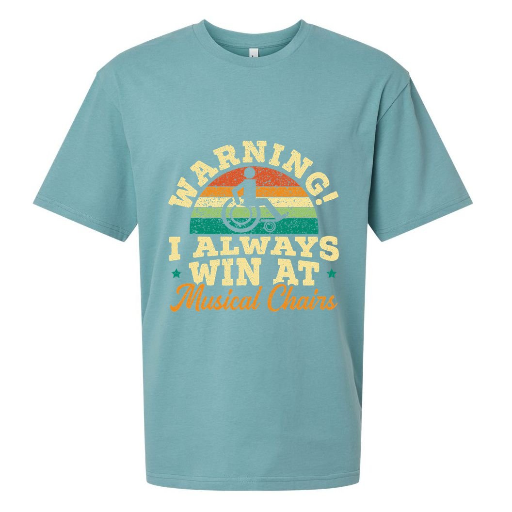 Warning I Win At Musical Chairs Wheelchair Handicap Sueded Cloud Jersey T-Shirt