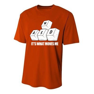 Wasd Its What Moves Me Funny Pc Gamer Gaming Gift Performance Sprint T-Shirt